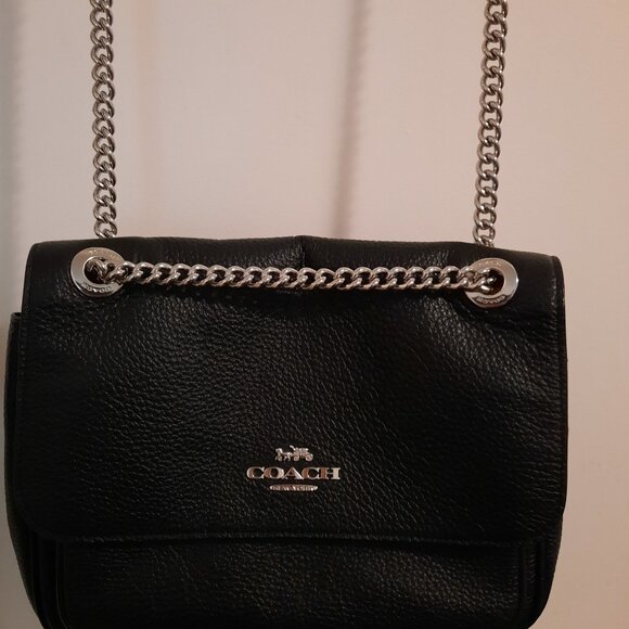 Pre-Owned COACH Klare Crossbody 25 w/Silver Chain in Black - Picture 2 of 15